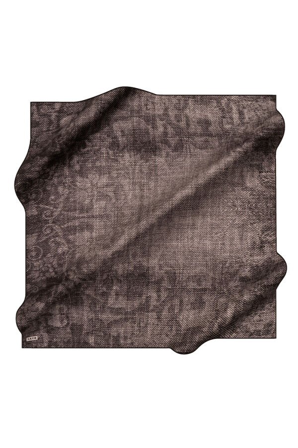 Gümüş 90X90 İpek Twill Eşarp - 1