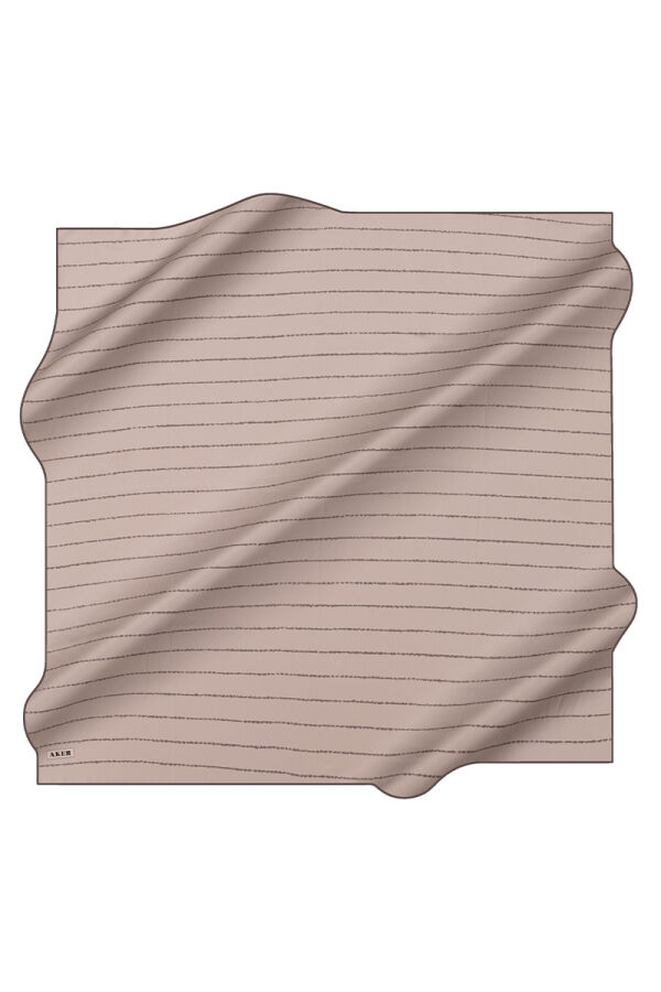 Gümüş 90X90 İpek Twill Eşarp - Aker