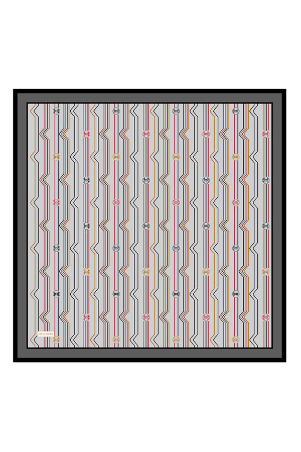 Gümüş 90X90 İpek Twill Eşarp - 1