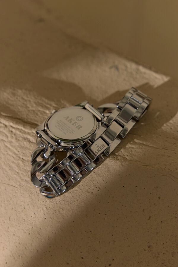 Gümüş ACC1415 Zincir Kordon Kol Saati 34MM - 4