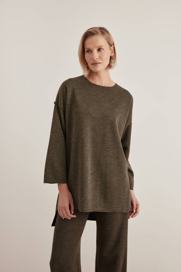 Haki Bisiklet Yaka Tunik - Aker