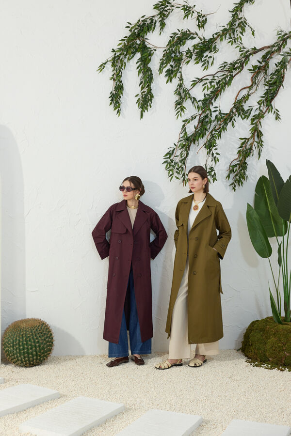 Haki Astarsız Trençkot - 1