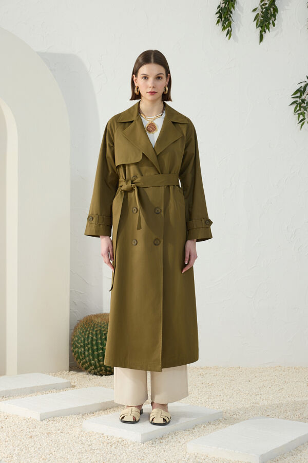 Haki Astarsız Trençkot - 3