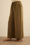 Haki Beli Lastik Detaylı Tencel Pantolon Etek - 4