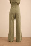 Haki Beli Lastikli Keten Pantolon - 6