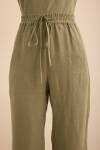 Haki Beli Lastikli Keten Pantolon - 5