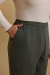 Haki Beli Lastikli Klasik Pantolon - 5