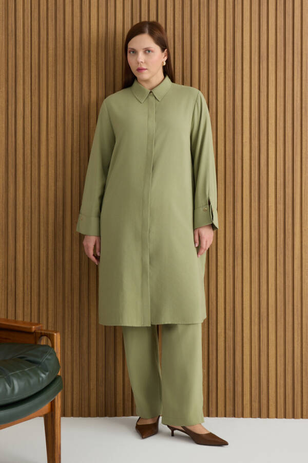 Haki Beli Lastikli Pantolon - 1