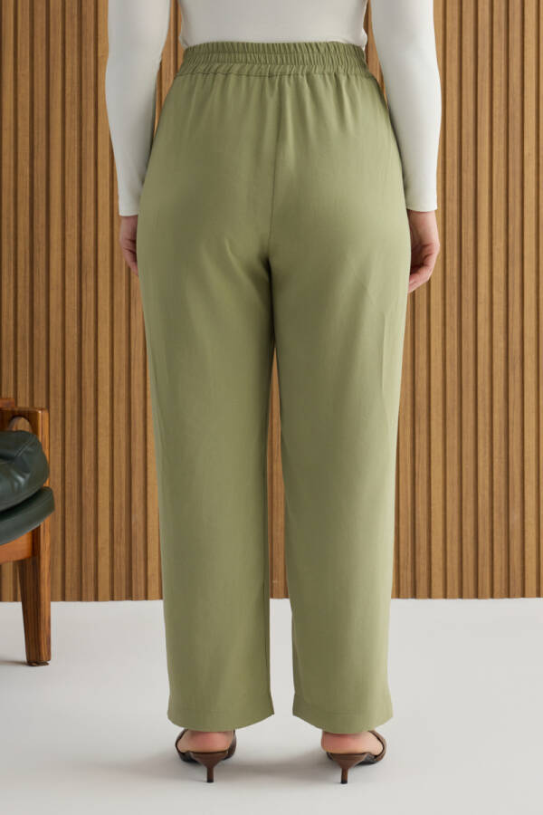 Haki Beli Lastikli Pantolon - 5
