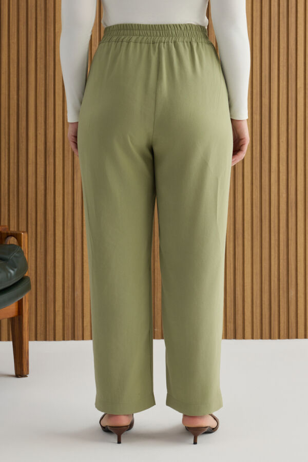 Haki Beli Lastikli Pantolon - 6