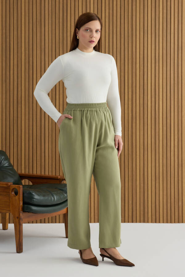Haki Beli Lastikli Pantolon - Aker (1)