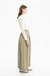 Haki Beli Lastikli Paraşüt Kumaş Pantolon Etek - 2