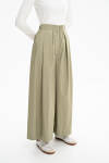 Haki Beli Lastikli Paraşüt Kumaş Pantolon Etek - 4