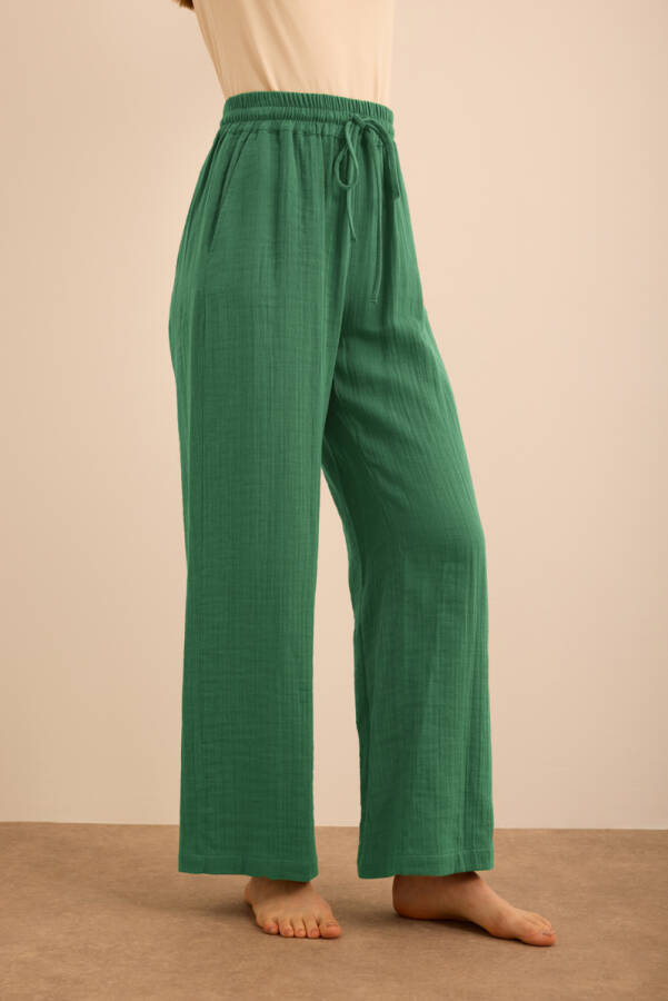 Haki Beli Lastikli Viscon Cotton Pijama Altı - 3