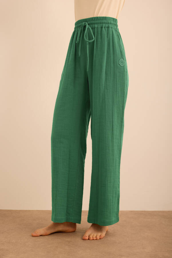 Haki Beli Lastikli Viscon Cotton Pijama Altı - 4