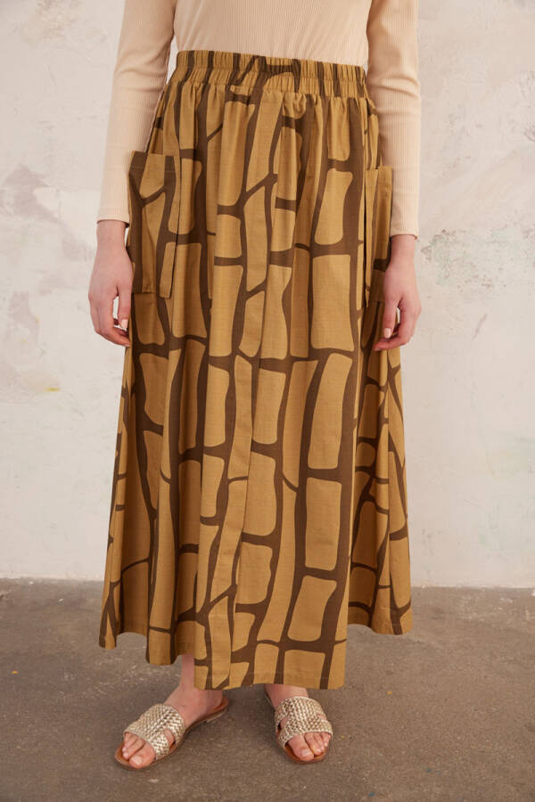 Haki Cepli Desenli Etek - 2