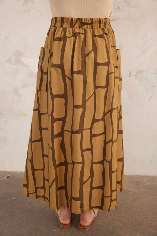 Haki Cepli Desenli Etek - 5