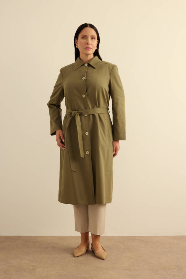 Haki Cotton Trençkot - 2