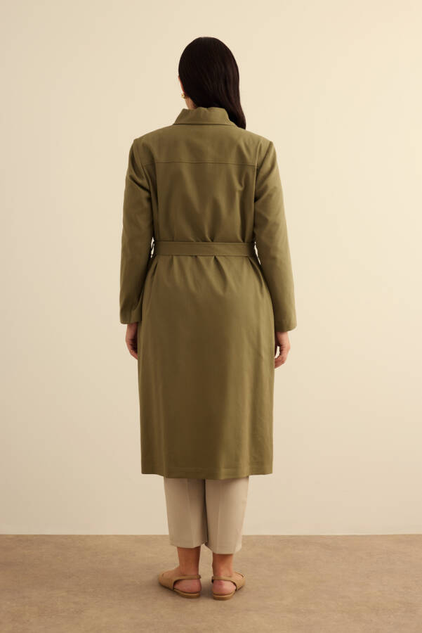 Haki Cotton Trençkot - 7