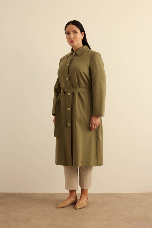 Haki Cotton Trençkot - 3