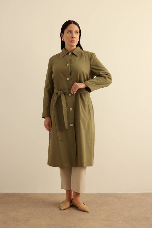 Haki Cotton Trençkot - 5