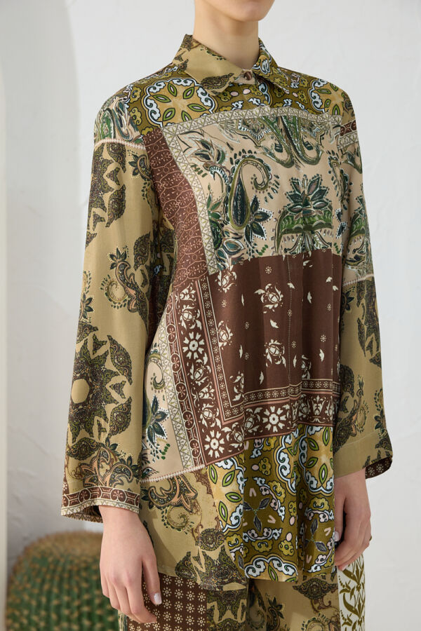 Haki Desenli Bluz - 6