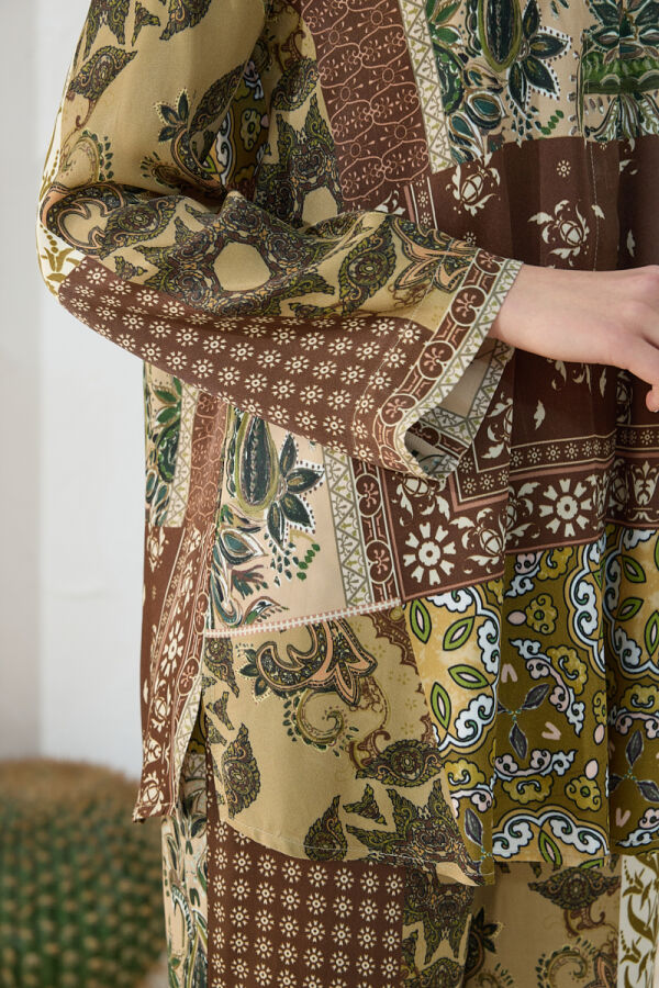 Haki Desenli Bluz - 7