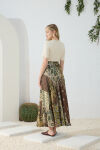 Haki Desenli Kloş Etek - 7