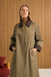 Haki Garni Detaylı Trençkot - 1