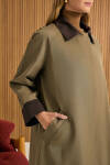 Haki Garni Detaylı Trençkot - 4