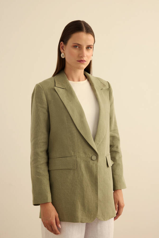 Haki Keten Ceket - Aker (1)