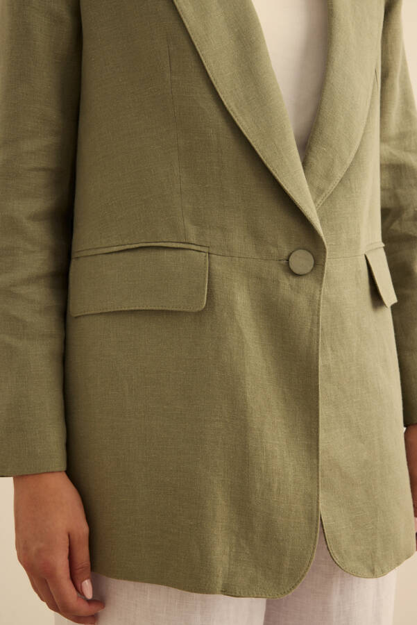 Haki Keten Ceket - 6