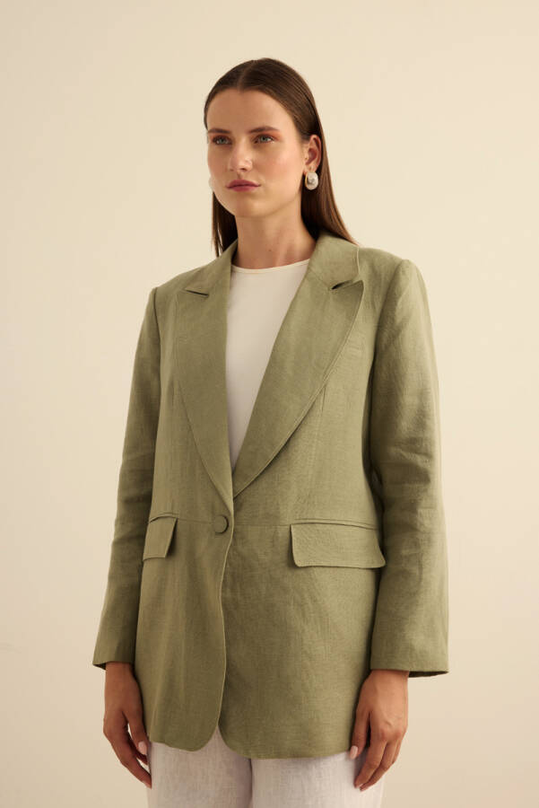 Haki Keten Ceket - 3