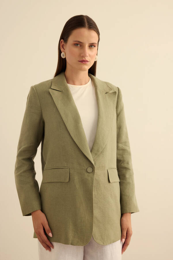 Haki Keten Ceket - Aker