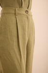 Haki Keten Pantolon - 5