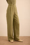 Haki Keten Pantolon - 3
