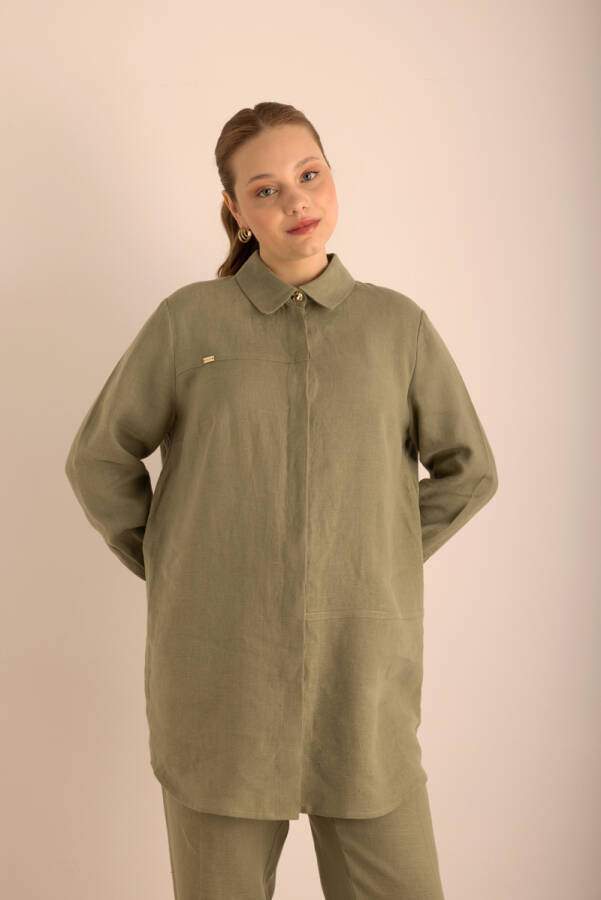 Haki Keten Tunik - 6