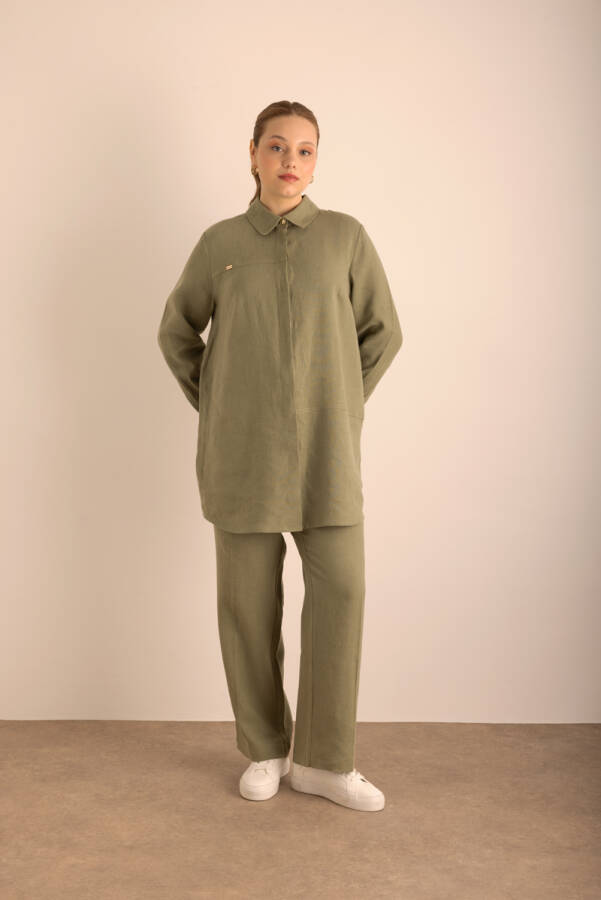 Haki Keten Tunik - Aker (1)