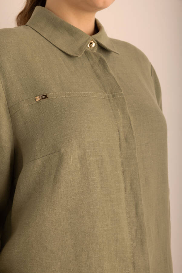 Haki Keten Tunik - 4