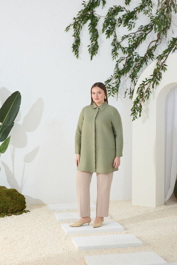 Haki Keten Tunik - 1