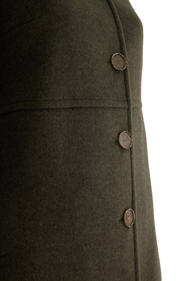 Haki Kolları Apoletli Kaşe Kaban - Aker (1)