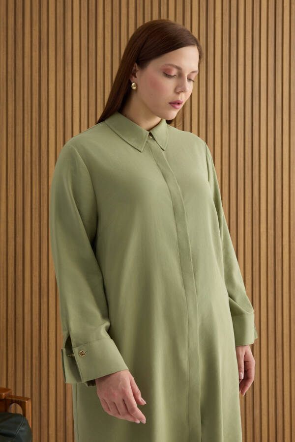 Haki Koza Kol Düğmeli Tunik - Aker (1)