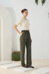 Haki Lastik Detaylı Pantolon - 5