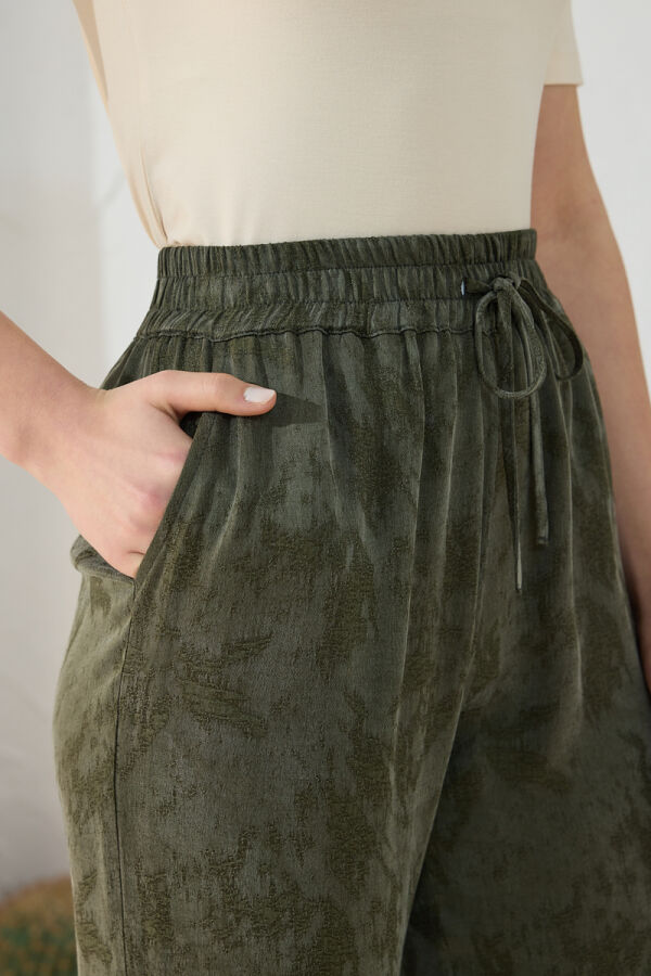 Haki Lastik Detaylı Pantolon - 6