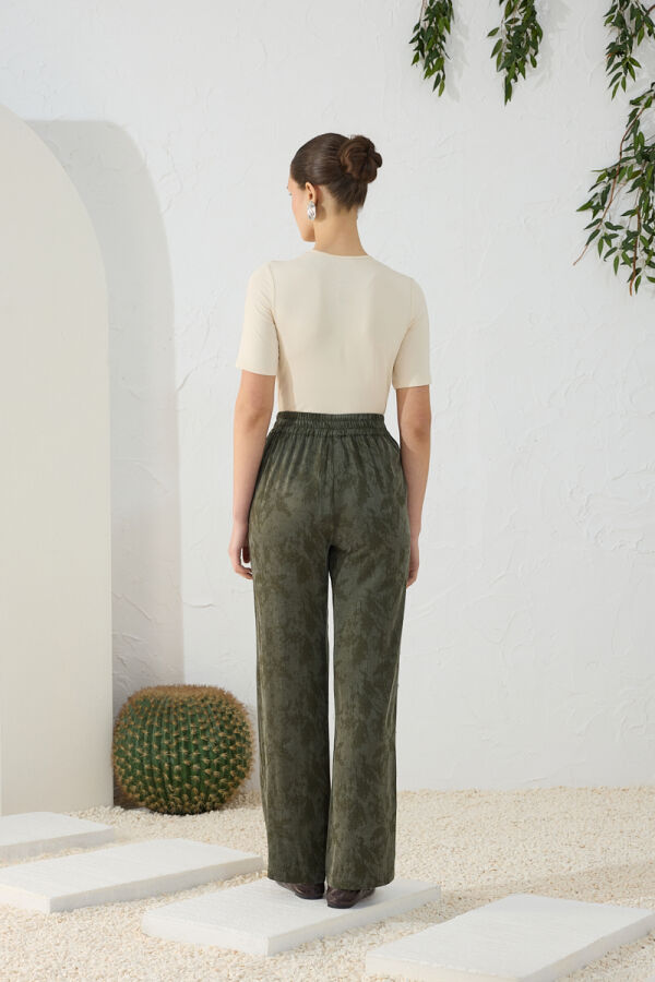 Haki Lastik Detaylı Pantolon - 7