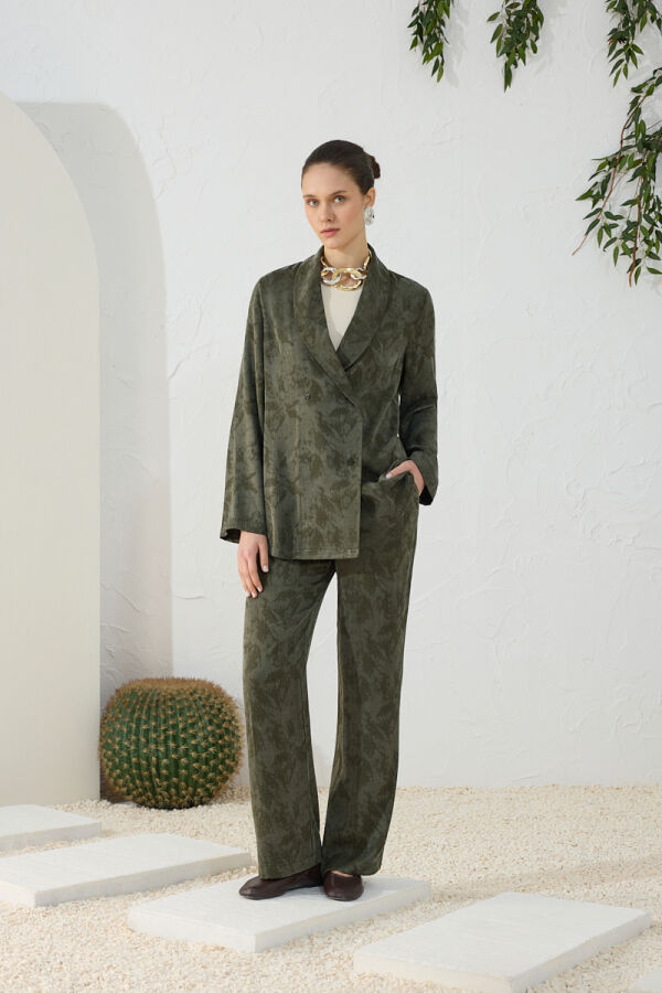 Haki Lastik Detaylı Pantolon - Aker