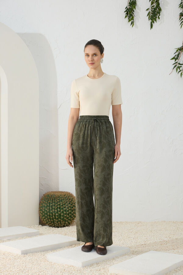 Haki Lastik Detaylı Pantolon - Aker (1)