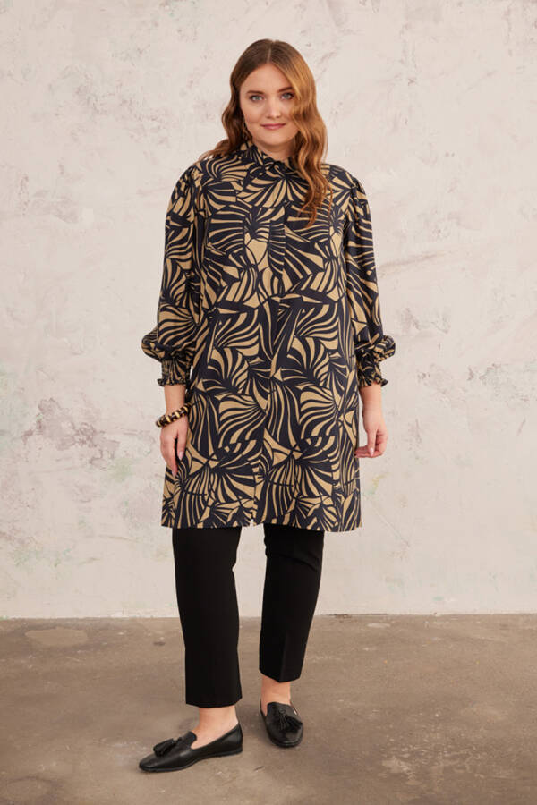 Haki Manşeti Gipe Detaylı Tunik - 2