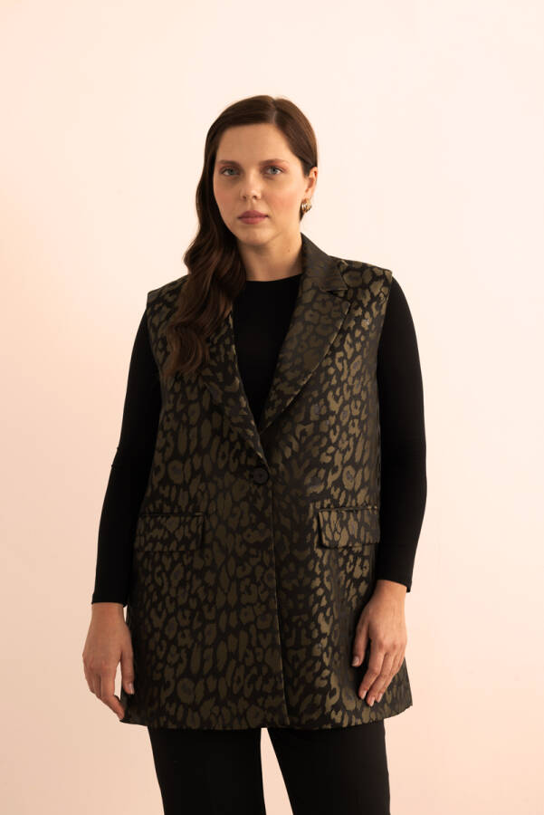 Haki Özel Dokuma Kumaş Yelek - Aker (1)