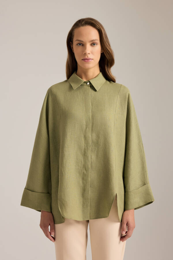 Haki Rahat Form Keten Tunik - 1